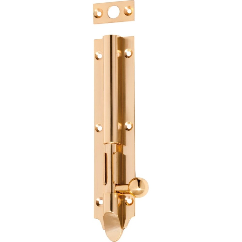 Barrel Bolt Victorian Long Throw Polished Brass 150mm