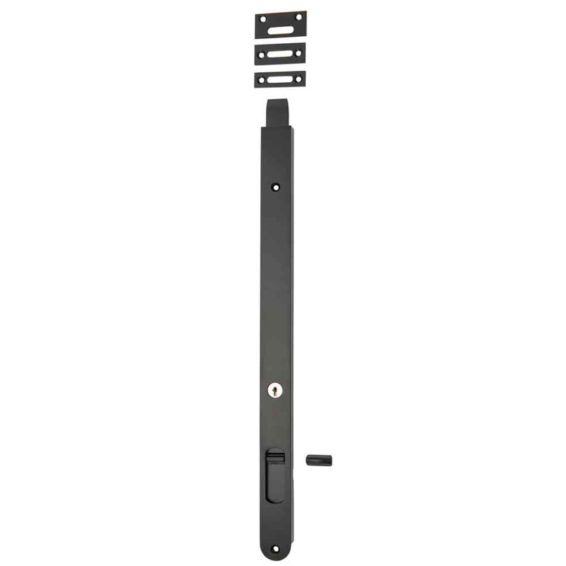 Flush Bolt Locking Matt Black 400mm
