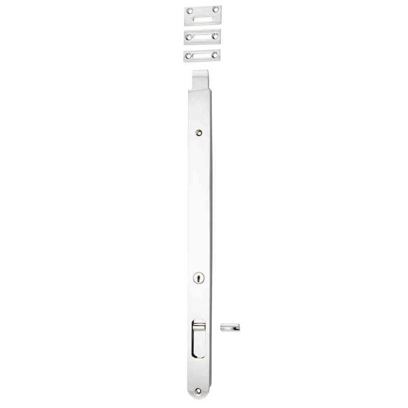 Flush Bolt Locking Polished Chrome 400mm