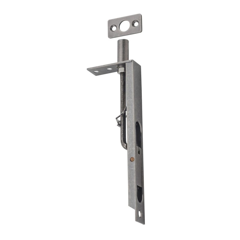 Flush Bolt Rumbled Nickel H150xW19mm