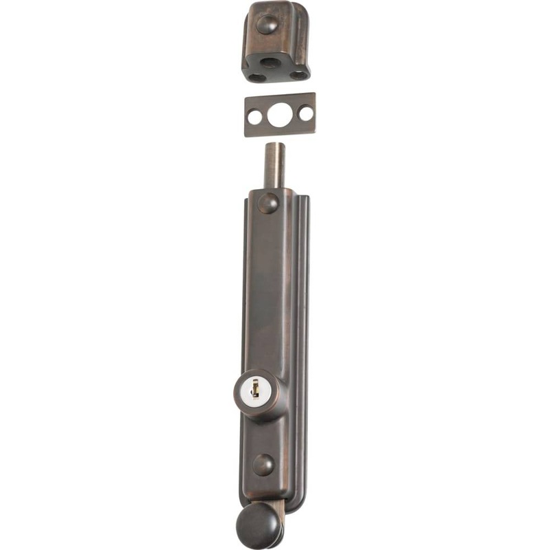 Surface Bolt Locking Zinc Alloy Antique Brass H150xW32xP35mm