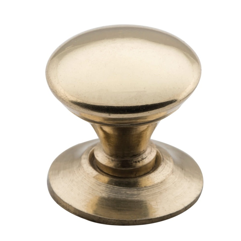Cupboard Knob Sheet Brass Victorian Polished Brass 19mm