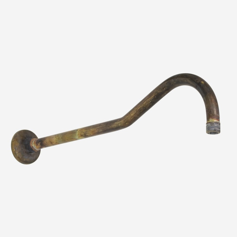 Roulette Gooseneck Shower Arm 450mm Raw Brass