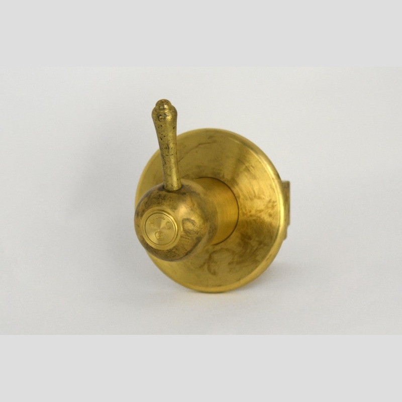 Roulette Lever Wall Mixer Raw Brass