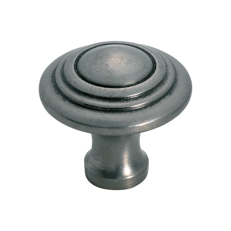 Cupboard Knob Domed Iron Polished Metal 38mm