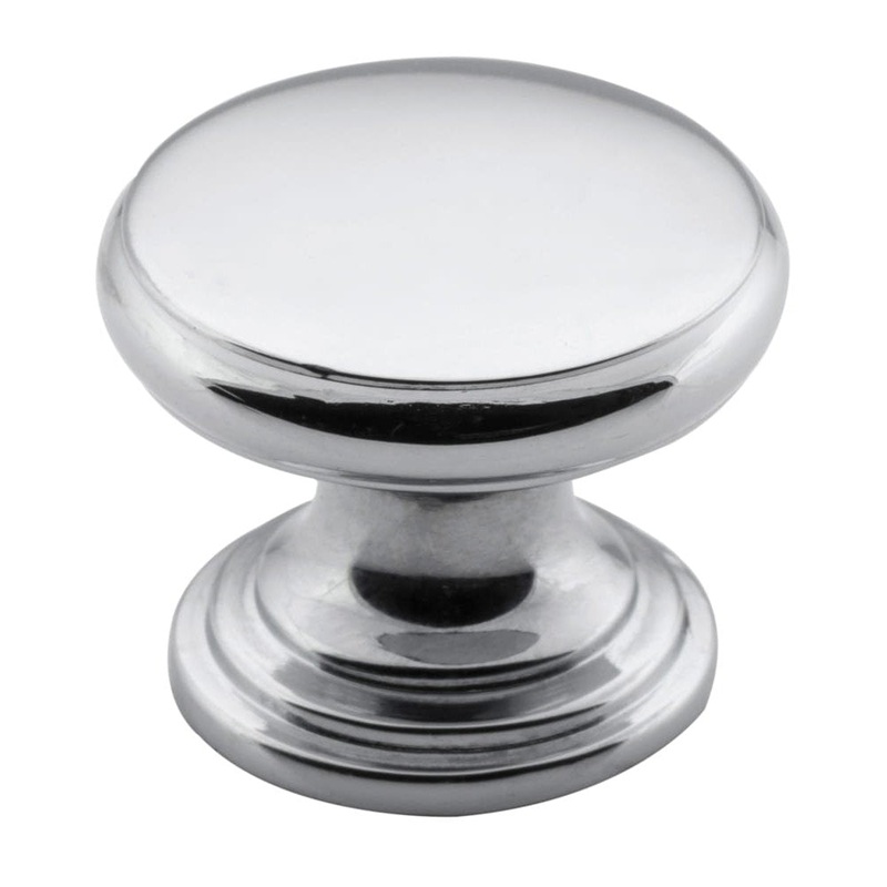 Cupboard Knob Flat Chrome Plated 25mm