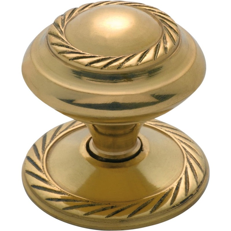 Cupboard Knob Sheet Brass Georgian Polished Brass 32mm