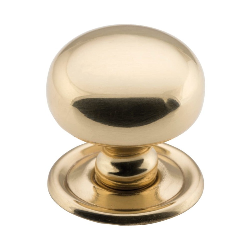 Cupboard Knob Sheet Brass Polished Brass 32mm