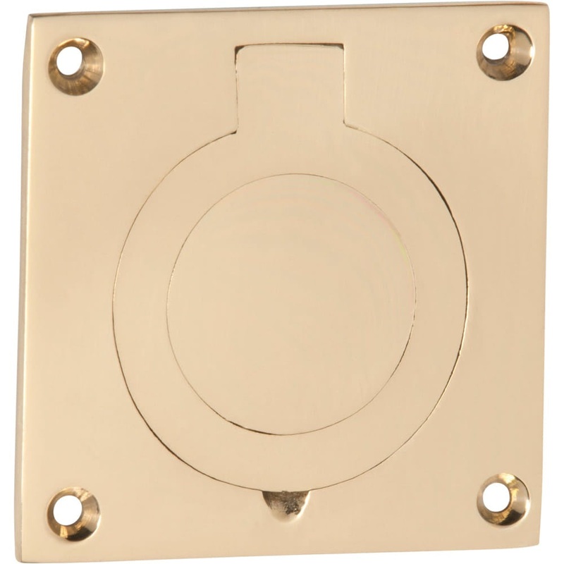 Cellar Door Pull Polished Brass H63xW63mm