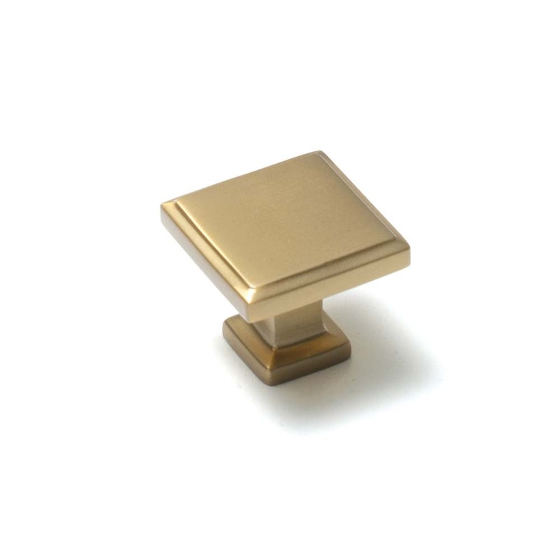 Momo Lucca Square Knob 30mm Brushed Satin Brass