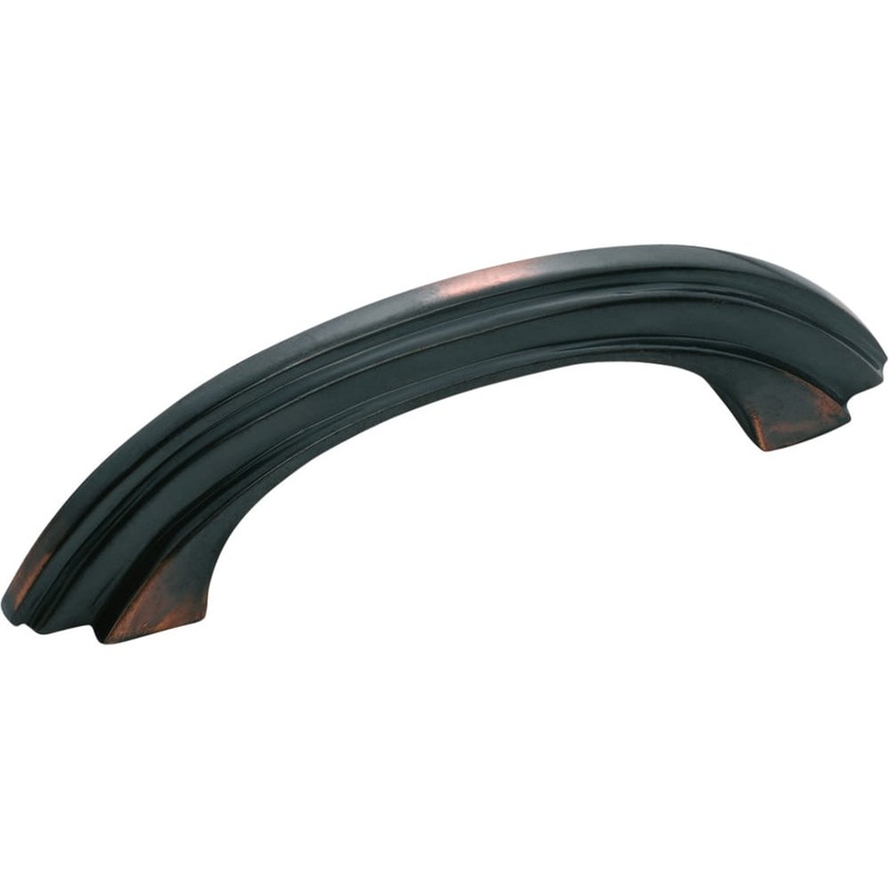 Cabinet Pull Handle Deco Stepped Antique Copper