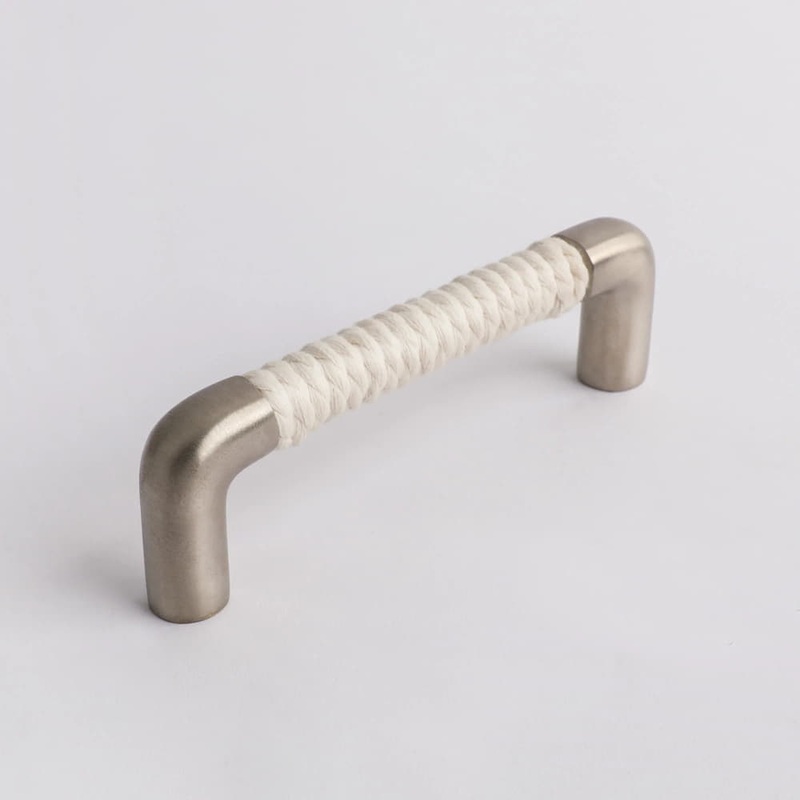 Rope Handle White Rope with Satin Nickel