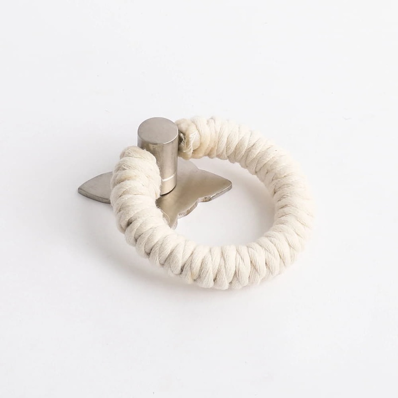 Rope Pull White Rope with Satin Nickel