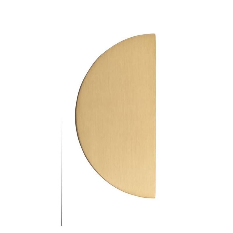 Cupboard Pull Osaka Half Moon Brushed Brass H150mm CTC30mm