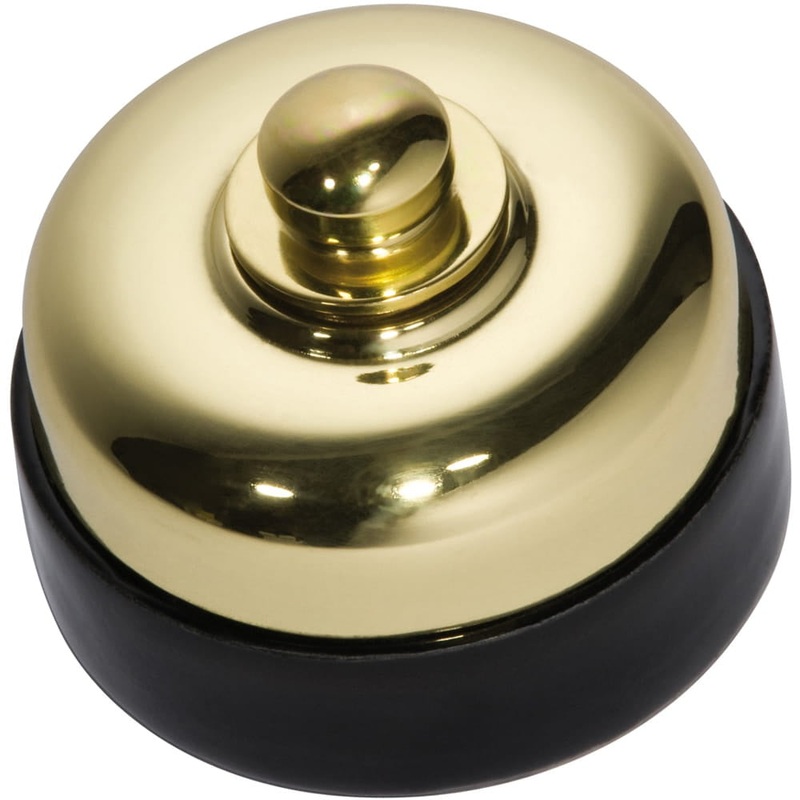 Dimmer LED 250T Black Porcelain Base Polished Brass