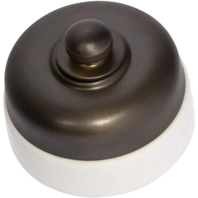 Dimmer LED 250T Ivory Porcelain Base Antique Brass