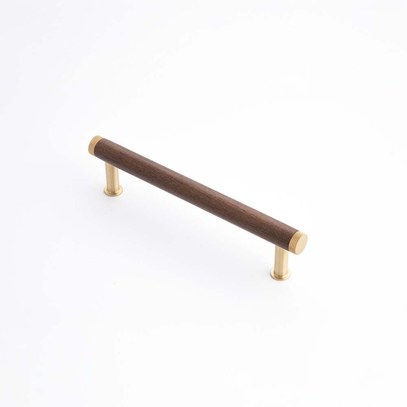 Tundra 128mm Handle Walnut Satin Brass