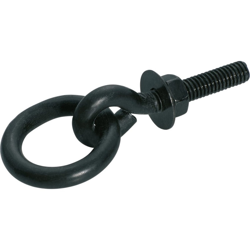 Cabinet Pull Handle Iron Bolt Ring Pull Matt Black