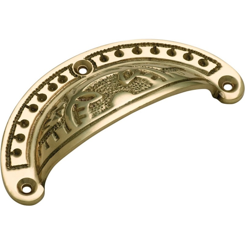 Drawer Pull Ornate Polished Brass