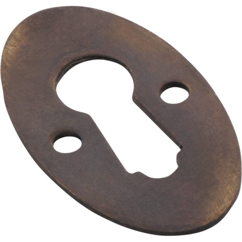 Cupboard Escutcheon Oval Antique Brass
