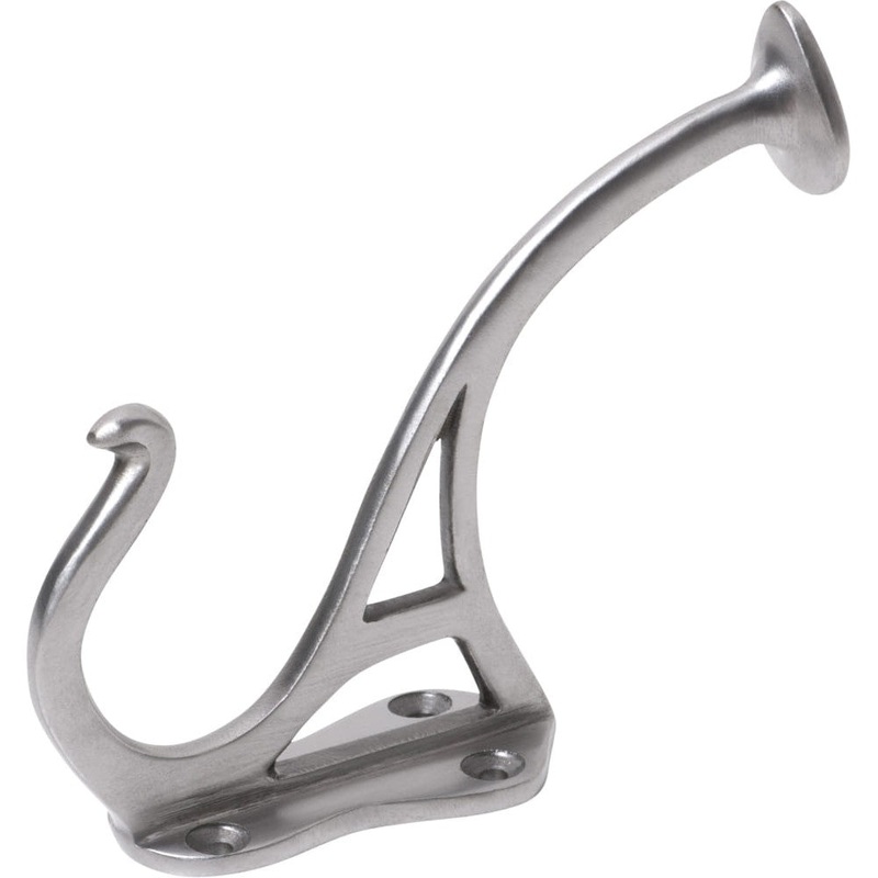 Hat & Coat Hook Circular End Iron Polished Metal H115xP90mm