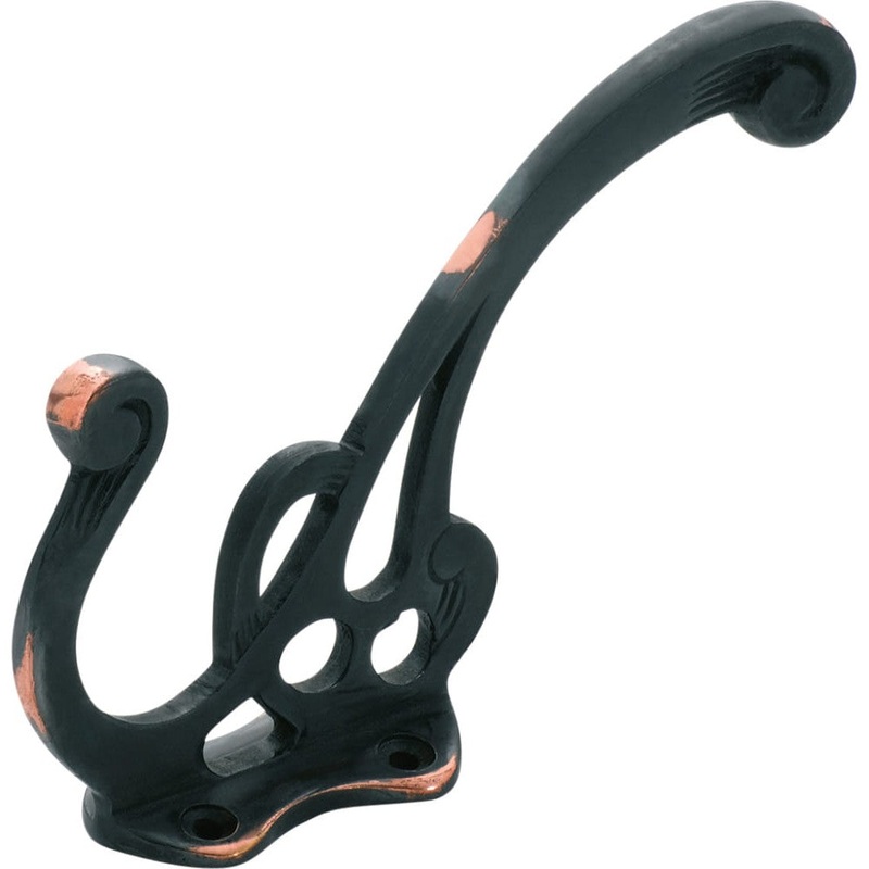 Hat & Coat Hook Nouveau Antique Copper H115xP80mm