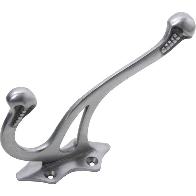 Hat & Coat Hook Victorian Iron Polished Metal H145xP100mm