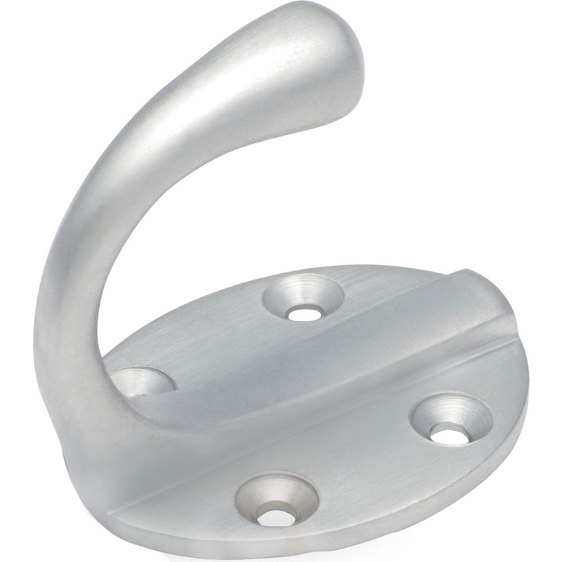 Robe Hook Single Oval BP Satin Chrome H50xP42mm