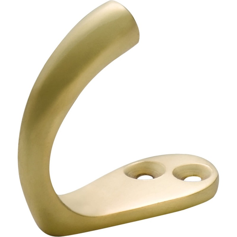 Robe Hook Single Polished Brass H45xP42mm