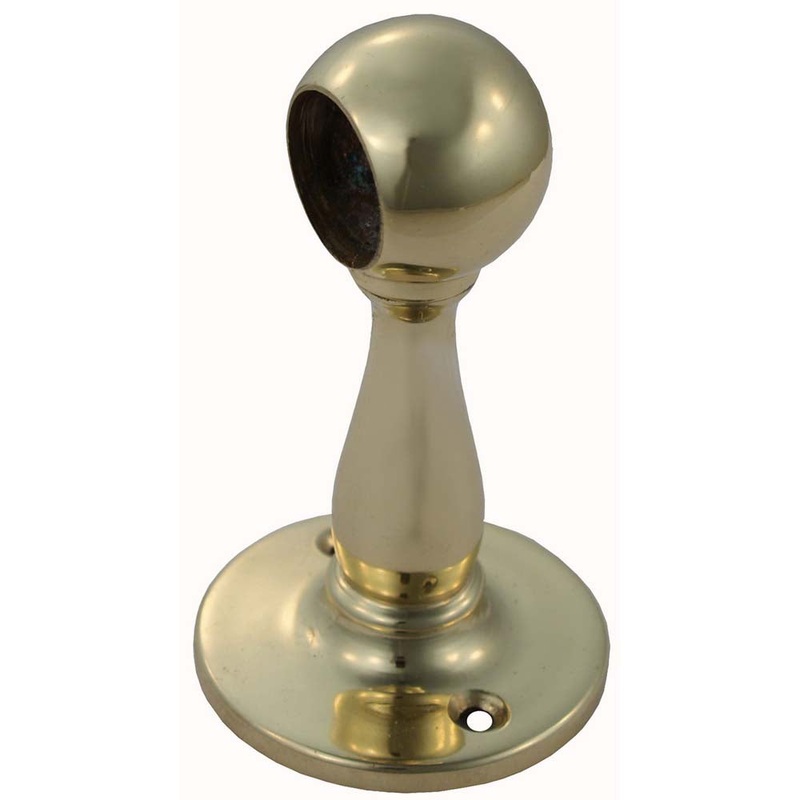 Bracket End Rail Single 19mm Polished Brass