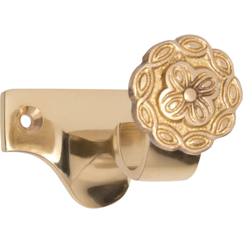 Curtain Bracket Centre Polished Brass ID19mm