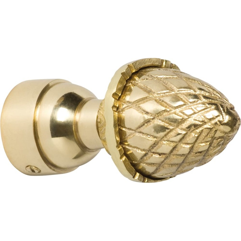 Curtain Finial Acorn Polished Brass ID19mm