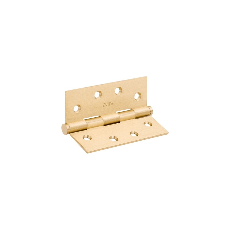 Fixed Pin Butt Hinge Satin Brass 100x75x2.5mm
