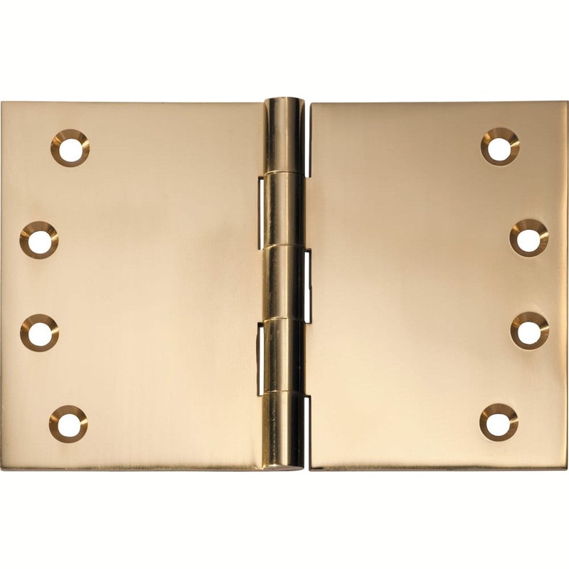Hinge Broad Butt Polished Brass H100xW150mm