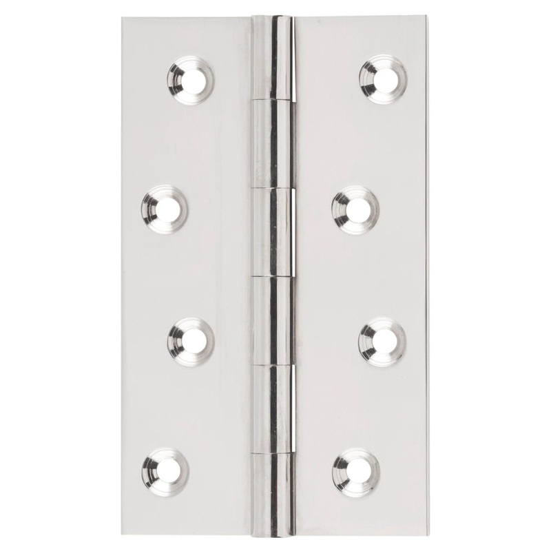 Hinge Fixed Pin Polished Nickel H100xW60mm