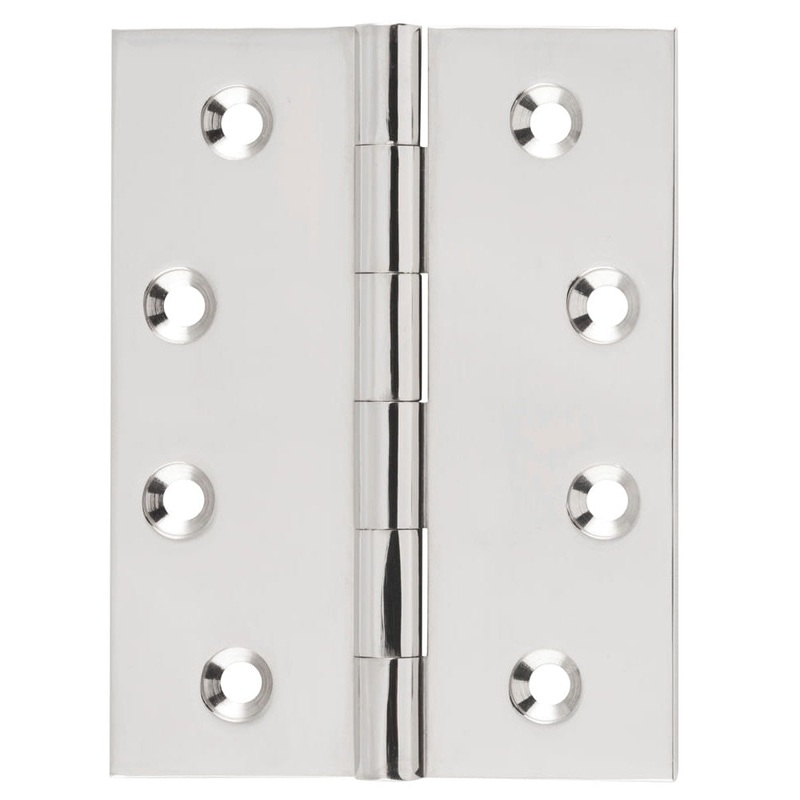 Hinge Fixed Pin Polished Nickel H100xW75mm