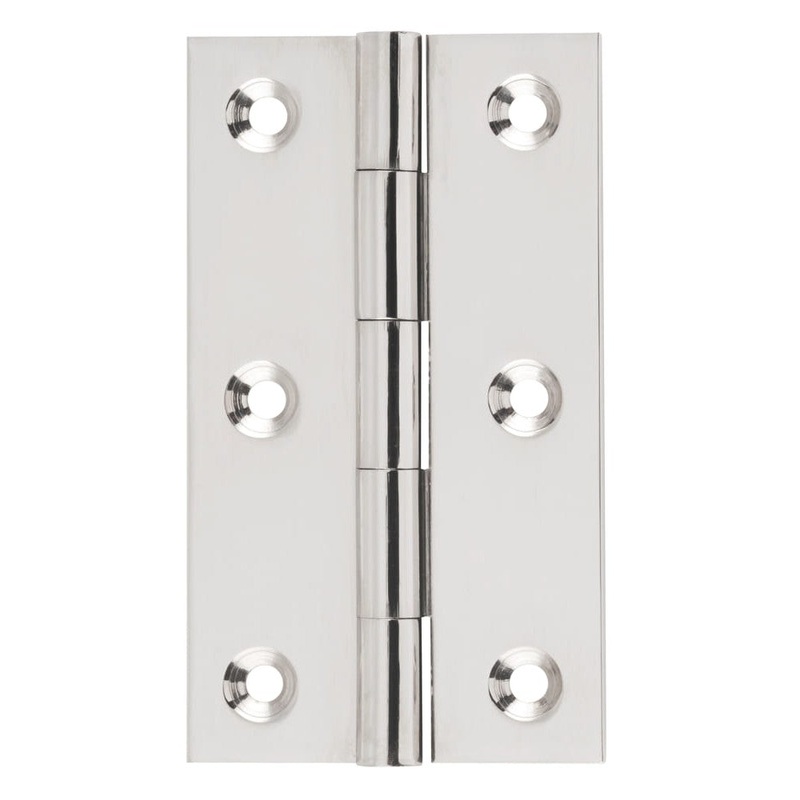 Hinge Fixed Pin Polished Nickel H89xW50mm
