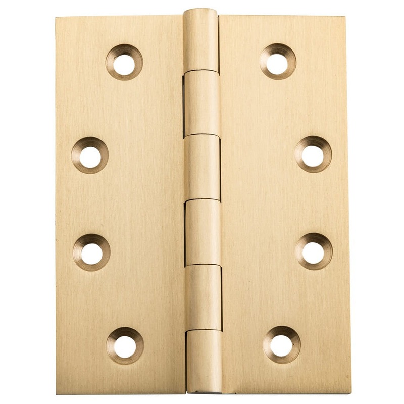 Hinge Fixed Pin Satin Brass H100xW75mm