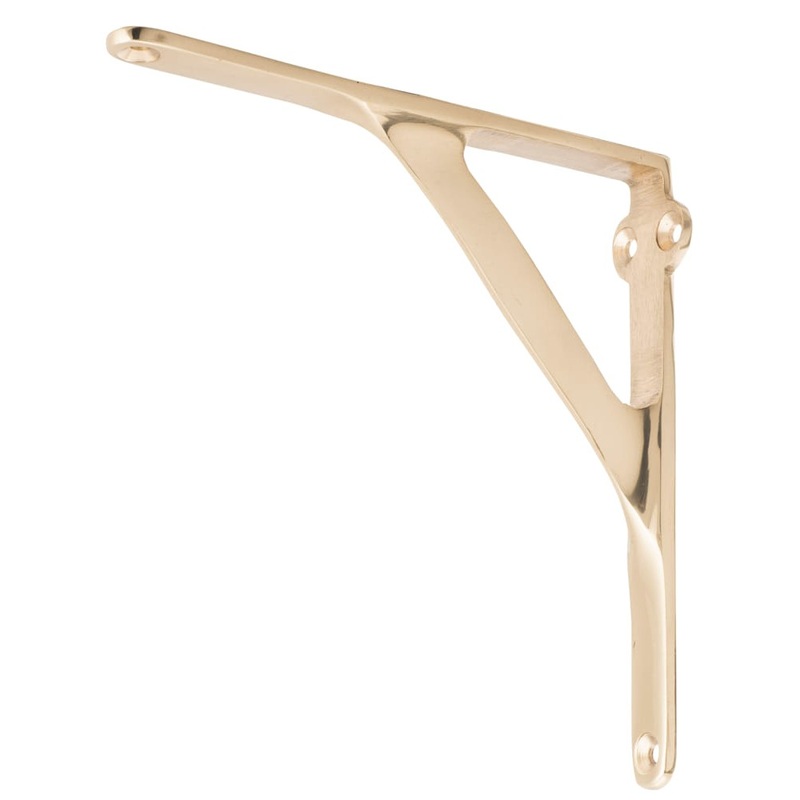 Shelf Bracket Small Polished Brass H130xP130mm