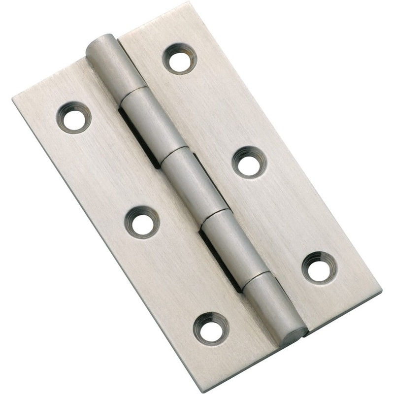 Cabinet Hinge Fixed Pin Satin Chrome H63xW35mm