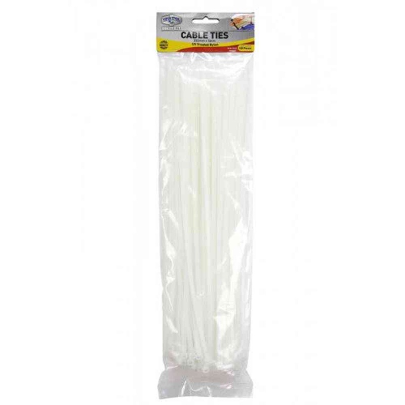 Cable Ties 4.8 x 380mm White Pk100