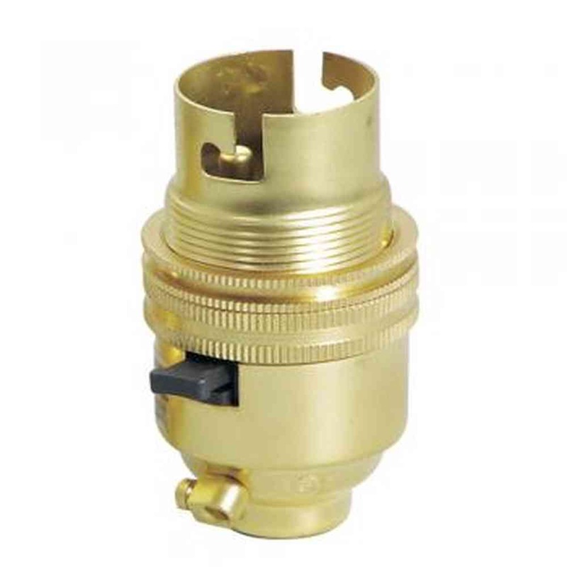 Lampholder Brass Switched BC 1/2
