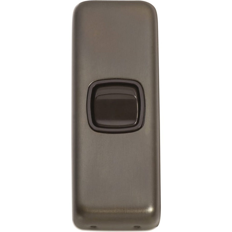 Switch Flat Plate Rocker 1 Gang Brown Antique Brass